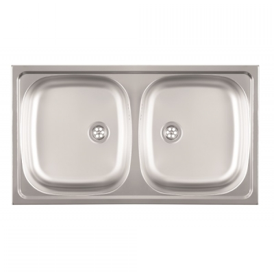LUNA FLEX 2D INOX SUDOPER dvodijelni 77x43,5x16,5cm/bez sifona fi60mm
