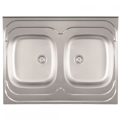 STANDARD 2D INOX SUDOPER NASADNI dvodijelni 80x60x16,5cm/bez sifona fi60mm