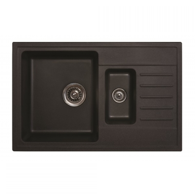X QUADRO PLUS 1.5D GRANIT SUDOPER CRNI PRAVOKUTNI 78x50x19cm/sa sifonom fi 90mm X QUADRO PLUS 1.5D GRANIT SUDOPER CRNI PRAVOKUTNI 78x50x19cm/sa sifonom fi 90mm