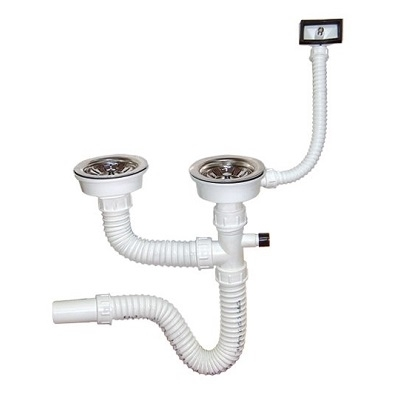 SIFON fi 90 GIBLJIVI 2/2 ZA METALAC INOX SUDOPERE sa priključkom za perilicu