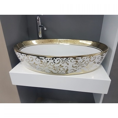 ARROW zdjelasti UMIVAONIK 620x410x140 mm -DECOR-zlatno bijeli ARROW zdjelasti UMIVAONIK 620x410x140 mm -DECOR-zlatno bijeli