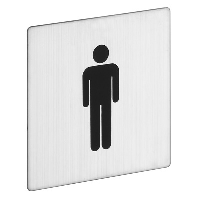 INOX OZNAKA KVADRATNA MUŠKI WC 80x80mm