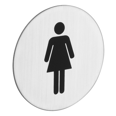 INOX OZNAKA OKRUGLA ŽENSKI WC fi 75mm