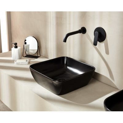 PORTO  UMIVAONIK četvrtasti 400x400mm -ZDJELA -MATT BLACK