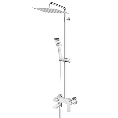 S2 MJEŠALICA ZA TUŠ KADU sa usponskim tušem i izljevom (INOX tuš ruža 200x300mm)
