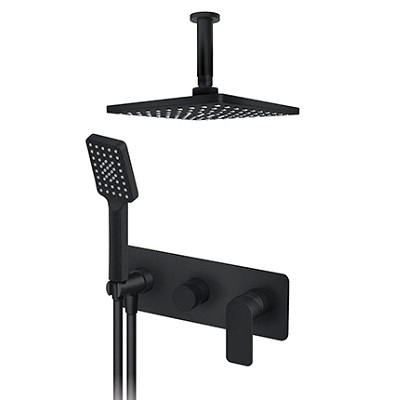 S2 BLACK PODŽBUKNA MJEŠALICA sa stropnim i ruč. tušem (tuš ruža 210x210mm) crna S2 BLACK PODŽBUKNA MJEŠALICA sa stropnim i ruč. tušem (tuš ruža 210x210mm) crna