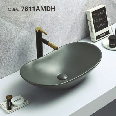 KIMIC ZDJELASTI UMIVAONIK ovalni DARK GREY MATT 62x34x14,5cm KIMIC ZDJELASTI UMIVAONIK ovalni DARK GREY MATT 62x34x14,5cm