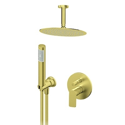 S2 GOLD PODŽB.MJEŠALICA sa stropnim i ručnim tušem (kružna ruža d.250mm) zlatna