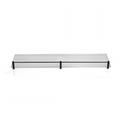 ETAŽER 60x11cm, 6mm PROZIRNO STAKLO S OGRADOM MATT BLACK