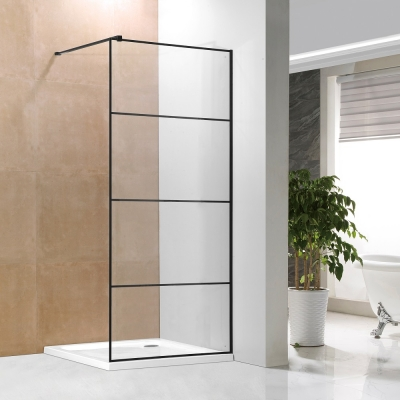 WALK-IN TUŠ STIJENA 1000x2000mm-TRANSPARENT/BLACK - STRIP