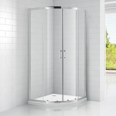 OBR2 TUŠ KABINA polukružna 80x80x185cm crom profil/prozirno staklo 6mm