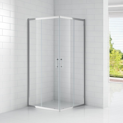 OBS2 TUŠ KABINA kvadratna 90x90x185cm crom profil/prozirno staklo 6mm