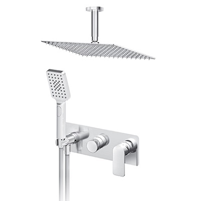S2 PODŽBUKNA MJEŠALICA sa stropnim i ručnim tušem (INOX ruža 200x300mm)