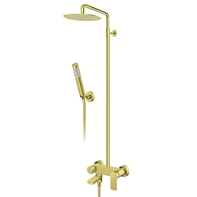 S2 GOLD MJEŠ. ZA TUŠ KADU sa usp.tušem i izljevom (tuš ruža d.250mm) zlatna