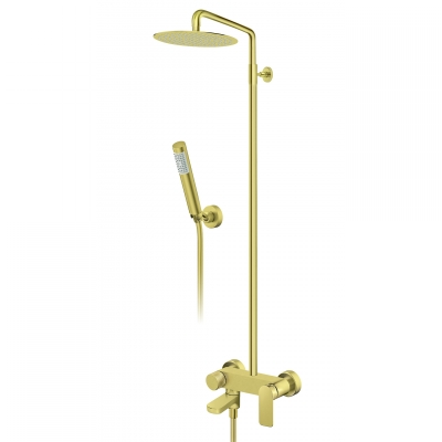 S2 GOLD MJEŠ. ZA TUŠ KADU sa usp.tušem i izljevom (tuš ruža d.250mm) zlatna