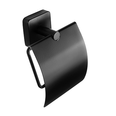 QUATTRO DRŽAČ WC PAPIRA s poklopcem MATT BLACK