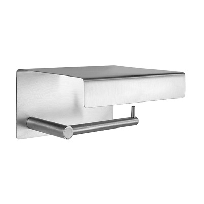 DRŽAČ WC PAPIRA S POLICOM-INOX BRUŠENI