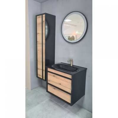 OLIVA BLACK ORMAR (viseći) 35x150cm - SJAJ CRNI