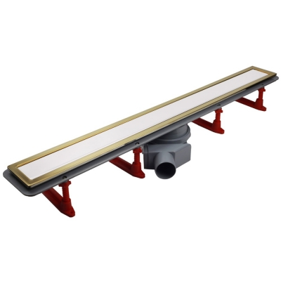 CONFLUO TUŠ KANALICA “PREMIUM LINE” 750mm BIJELO STAKLO/ZLATNI OKVIR