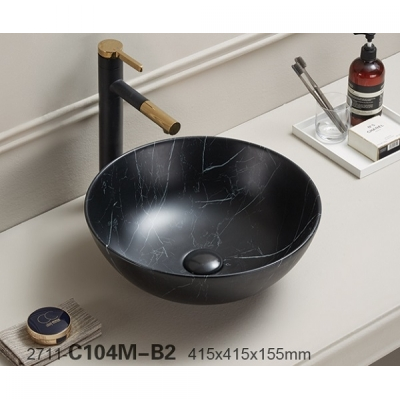 KIMIC ZDJELASTI UMIVAONIK okrugli Black Stone 41,5x41,5x15,5cm KIMIC ZDJELASTI UMIVAONIK okrugli Black Stone 41,5x41,5x15,5cm