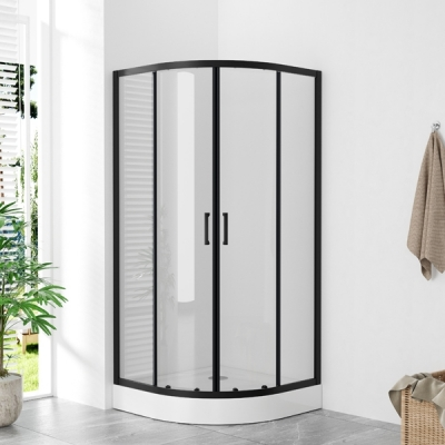B-LINE TUŠ KABINA POLUKRUŽNA 900x900x1950, CRNA, PROZIRNO STAKLO B-LINE TUŠ KABINA POLUKRUŽNA 900x900x1950, CRNA, PROZIRNO STAKLO