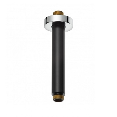 KLUDI STROPNI NOSAČ TUŠ RUŽE 1/2” okrugla rozeta MATT BLACK/CHROME 150mm KLUDI STROPNI NOSAČ TUŠ RUŽE 1/2” okrugla rozeta MATT BLACK/CHROME 150mm