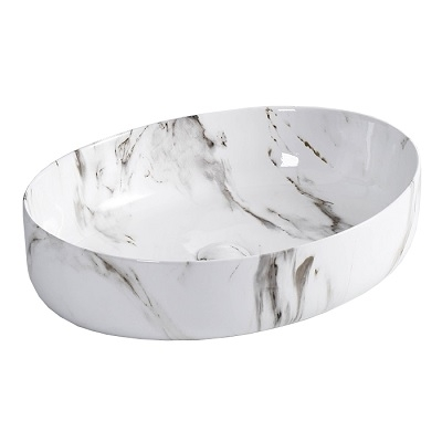 EVEREST UMIVAONIK 550x415x140mm, ZDJELASTI, bijeli mramor, OVALNI
