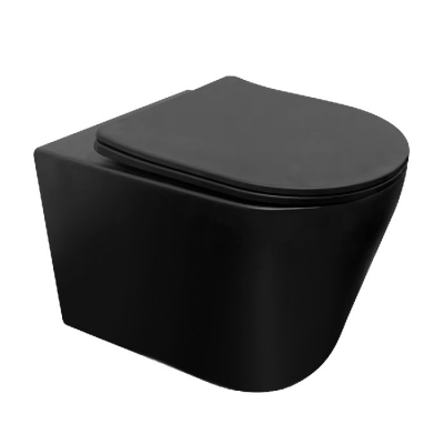 EVEREST BLACK SET (WC ŠKOLJKA RIMLESS KONZ.BLACK+ WC DASKA SC+LAUFEN VODOK)