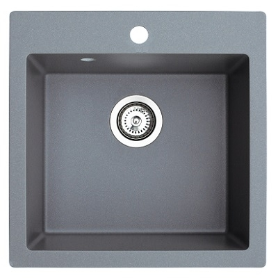 X ATOS 50 GRANIT SUDOPER GRAFIT SIVI KVADRATNI 50x50x21,5cm/sa sifonom fi 90mm X ATOS 50 GRANIT SUDOPER GRAFIT SIVI KVADRATNI 50x50x21,5cm/sa sifonom fi 90mm