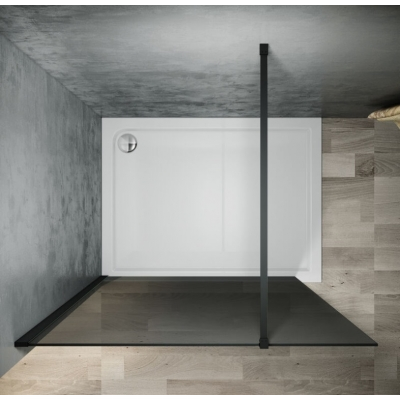 WALK-IN STIJENA ST 100x200cm, CRNI PROFIL, ZATAMNJENO STAKLO 8mm