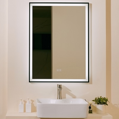 PROSPEROUS OGLEDALO 800x600, LED TOUCH & FOG FREE, CRNI OKVIR PROSPEROUS OGLEDALO 800x600, LED TOUCH & FOG FREE, CRNI OKVIR