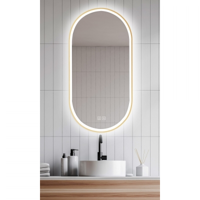 PROSPEROUS OGLEDALO 1100x500, LED TOUCH & FOG FREE, ZLATNI OKVIR