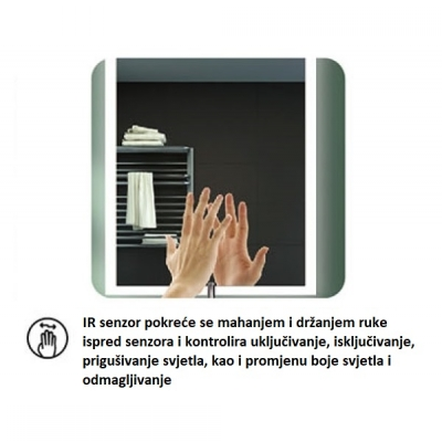 PROSPEROUS OGLEDALO 800x600, LED & FOG FREE, IR SENZOR