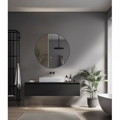 EVEREST OGLEDALO OKRUGLO fi 600 -SILVER OKVIR