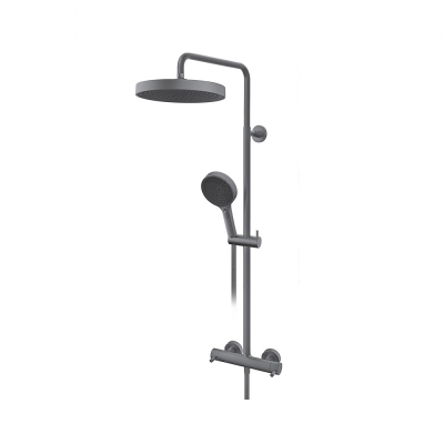 GEE.O MJEŠALICA ZA TUŠ KADU usponski i ručni tuš GUN METAL SIVA