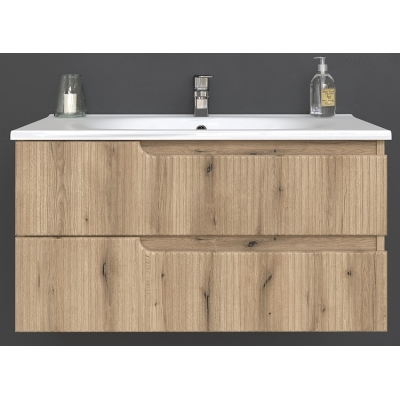 EURIDIKA H PINO/OAK BAZA (viseći) + UMIVAONIK 100x48cm (umjetni mramor)