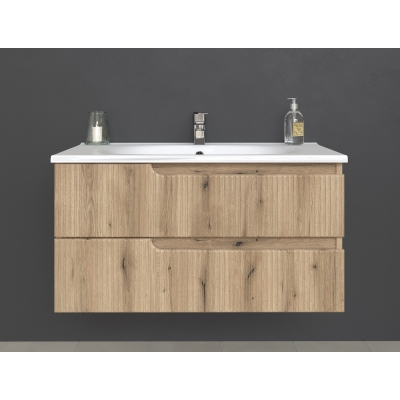 EURIDIKA H PINO/OAK BAZA (viseći) + UMIVAONIK 100x48cm (umjetni mramor)