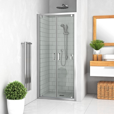 LEGA LINE DVOKRILNA TUŠ VRATA 90x190cm, crom profil/prozirno staklo 5mm