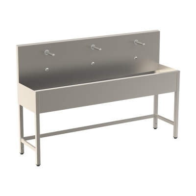 INOX KORITO/UMIVAONIK stojeći s nogama 190cm s 3 ugrađena IC ventila 24V DC
