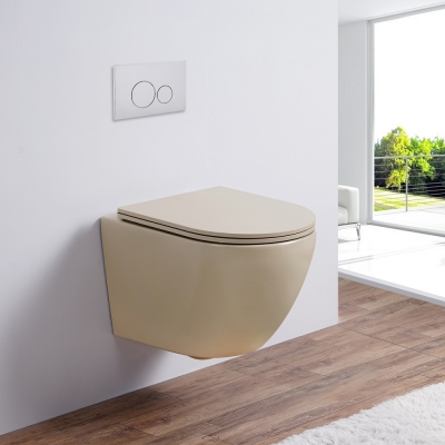 EVEREST TORNADO INVISIBLE BAHAMA BEIGE WC ŠKOLJKA 530 RIMLESS + WC DASKA SC