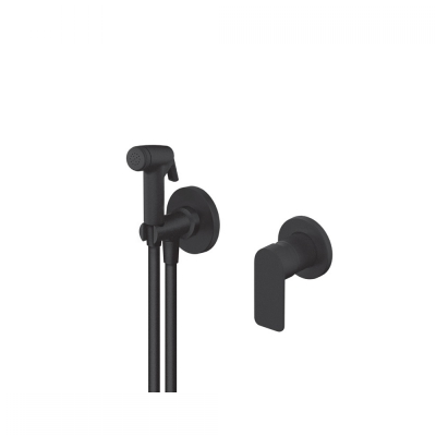 S2 BLACK MJEŠALICA ZA BIDE podžbukna sa ručnim tušem dvodijelna crna