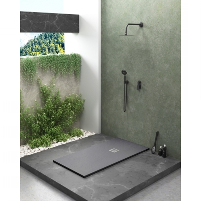 IBIZA STONE TUŠ KADA 1400x800x30 - antracit (sa sifonom i rešetkom)